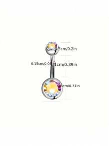 12 pièces Anneaux de piercing pour nombril simples en acier inoxydable de couleur aléatoire