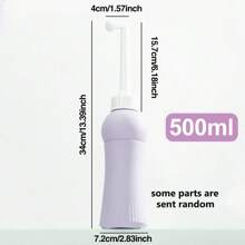 1 Peça, Com Grande Capacidade de 600ml/500ml/350ml, Banheira de Assento Portátil, Banheira de Assento Manual de Viagem, com Cabeça de pulverização Extensível de 14 Furos para Spray de Água Suave, Adequada para Higiene Pessoal e Uso em Viagens