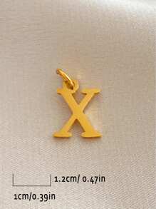 1 Peça Pingente Inicial banhado em ouro em aço inoxidável, banho a vácuo antidesbotamento, para fazer pulseiras e colares DIY