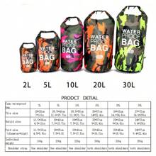 1个轻便迷彩干袋，适用于户外水上活动 - 防水可折叠，大容量钱包，适合夏季度假、海滩旅行、游泳池运动、健身、锻炼、旅行、度假，男女皆宜，旅行必备，耐用防水泳袋，沙滩包，适合游泳和海滩活动。 - 寶藍色 - 查看 3