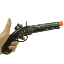 Pistola de Pirata do Caribe de Plástico, Brinquedo de Cosplay de Pirata, Acessório e Brinquedo de Arma para Fantasia de Personagem de Halloween, Acessório para Peça de Teatro, Festa e Festival, Adequado Tanto para Homens Quanto para