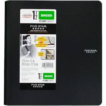 Five Star 1.5" Heavy Duty 3 Ring Binder W/ 3 Pocket Divider 375 Sheet Black - 黑色 - 查看 1