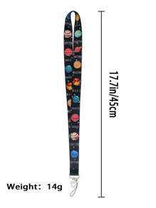 1pc Universe Star & Moon Pattern Long Strap For ID Badge Holders, Suitable For Doctor, Nurse, Student, Teacher And Fair Worker, Can Be Used As Lanyard For Exhibitions, Gifts, Keychains Or Daily Use. Car Accessories Bag Charm School