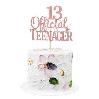 1 Pc Official Teenager Cake Topper, Cheers To 13 Years Decor, Happy 13th Birthday Party Decorations, Christmas