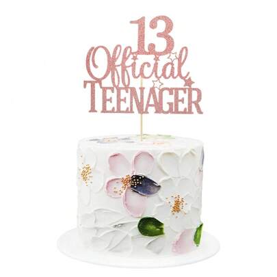 1 Pc Official Teenager Cake Topper, Cheers To 13 Years Decor, Happy 13th Birthday Party Decorations, Christmas