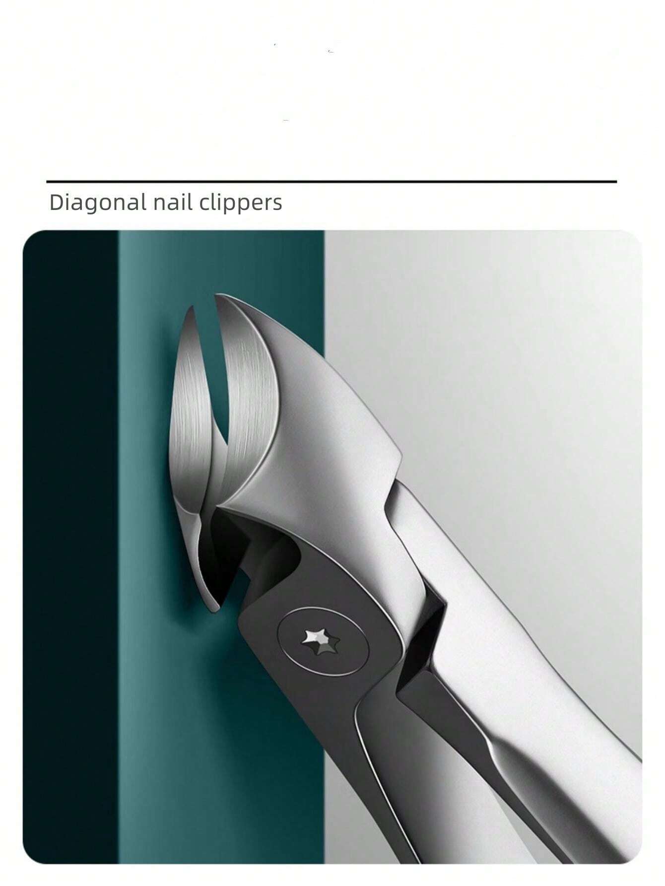 Stainless Steel Big Opening Nail Clippers, AntiSplash, Thick And Hard
