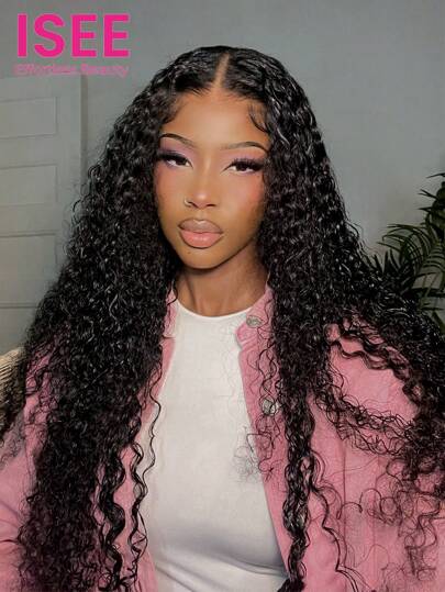 ISEE HAIR Wear Go 9x6 Transparent Lace Glueless Water Wave Wigs Pré-descoloridos Nós Cabelo humano Cor natural 180% 16-28 polegadas Lace Front Wigs Pré-arrancadas e pré-cortadas com linha fina natural Uso diário Qualidade superior para iniciantes
