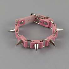 Cool Punk Style Spike Studs Rivet Adjustable PU Leather Bracelet, Street Dancing Wristband - Multicolor - View 3