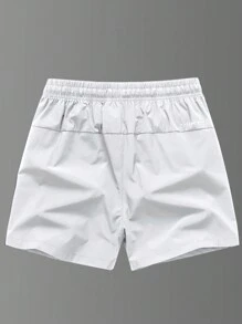 男友风男士 3 条装纯色松紧带速干冰丝运动短裤带防水拉链口袋 - 軍綠色 - 查看 9