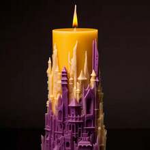 Customized Design Luxury Castle Candle Silicone Mold 3D Aromatherapy Candle Gypsum Silicone Candle Making - White - View 3