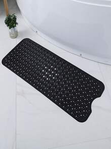 1pc Black Safety Shower Mat With Drain Holes, Soft Pvc Bathroom Mat With Suction Cups, Machine Washable, Anti-S Bathtub Mat, Suitable For Shower Cubicle And Bathtub, Multiple Colors (Please Choose The Suitable Colors ) Home Bathroom Decor Bath Rug Floor Carpet Outdoor Rug Door Mat Summer Bathroom Accessories - Black - View 3