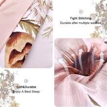 3 Pieces Blush/Green Floral Bed Room Comforter Sets Queen King, Boho Blush Floral Printed On White, Soft Microfiber Bedding Set For All Season (1 Comforter, 2 Pillowcases),Wedding Items,Valentines Day Home Bed Room Decor,Easter Gifts,Mothers Day Gift,All Season - 腮紅花 - 查看 9
