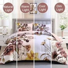 3 Pieces Blush/Green Floral Bed Room Comforter Sets Queen King, Boho Blush Floral Printed On White, Soft Microfiber Bedding Set For All Season (1 Comforter, 2 Pillowcases),Wedding Items,Valentines Day Home Bed Room Decor,Easter Gifts,Mothers Day Gift,All Season - 腮紅花 - 查看 7