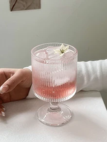 1/4 piezas, vaso de vidrio con rayas verticales elegante para café, jugo, helado, yogurt, agua con gas