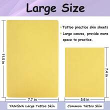 3mm Thick 11.5"X7.7" Blank Tattoo Practice Skin, Double-Sided Large Faux Skin, Suitable For Permanent Makeup - Yellow - View 5