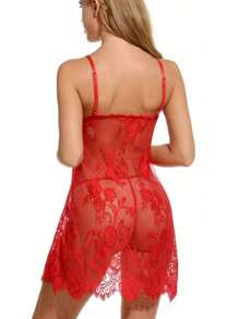 Women Sexy Lingerie Dresses - 酒紅色 - 查看 6