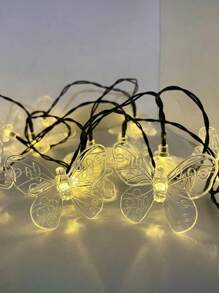 1pc LED Solar Powered Butterfly Fairy Lights String, Waterproof Outdoor Camp Atmosphere Lamp, Garden Decorative Colorful Light, Butterfly Shaped Lamp Fall Decor House Decor Outdoor Decor