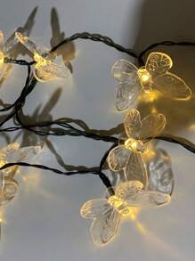 1pc LED Solar Powered Butterfly Fairy Lights String, Waterproof Outdoor Camp Atmosphere Lamp, Garden Decorative Colorful Light, Butterfly Shaped Lamp Fall Decor House Decor Outdoor Decor