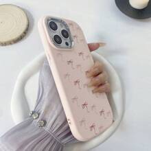 New Anti-Fall Phone Case + Simple Full Screen Pink Bow Phone Case, Compatible With IPhone 15, IPhone 15 Pro Max, 12 Pro Max, 13 Pro Max, 14 Pro Max, 13, 14, 11, 12 Pro, 14, IPhone XS, XR, 78P, 78GES2, Samsung A22, A21S, A51 4G, A52, S22 Ultra, A33 5G, Samsung A53, A23, S23 Ultra, S24, A15, S23, A73, Samsung, Redmi, OPPO Phones