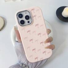 New Anti-Fall Phone Case + Simple Full Screen Pink Bow Phone Case, Compatible With IPhone 15, IPhone 15 Pro Max, 12 Pro Max, 13 Pro Max, 14 Pro Max, 13, 14, 11, 12 Pro, 14, IPhone XS, XR, 78P, 78GES2, Samsung A22, A21S, A51 4G, A52, S22 Ultra, A33 5G, Samsung A53, A23, S23 Ultra, S24, A15, S23, A73, Samsung, Redmi, OPPO Phones