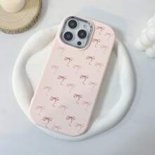 New Anti-Fall Phone Case + Simple Full Screen Pink Bow Phone Case, Compatible With IPhone 15, IPhone 15 Pro Max, 12 Pro Max, 13 Pro Max, 14 Pro Max, 13, 14, 11, 12 Pro, 14, IPhone XS, XR, 78P, 78GES2, Samsung A22, A21S, A51 4G, A52, S22 Ultra, A33 5G, Samsung A53, A23, S23 Ultra, S24, A15, S23, A73, Samsung, Redmi, OPPO Phones