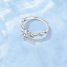 New S925 Sterling Silver Ring, Shiny Romantic Heart Shaped Cubic Zirconia Jewelry, Elegant White Gold Plated Women Engagement & Wedding Ring, Perfect Gift For Couple