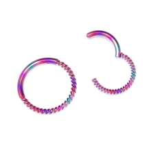 1-4 Pcs Stainless Steel Seamless Nose Rings/Piercing Jewelry, 6/8/10/12mm Twisted Unisex Punk Closed Hoop Earrings