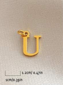 1 Peça Pingente Inicial banhado em ouro em aço inoxidável, banho a vácuo antidesbotamento, para fazer pulseiras e colares DIY
