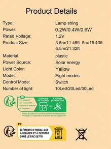 1pc LED Solar Powered Butterfly Fairy Lights String, Waterproof Outdoor Camp Atmosphere Lamp, Garden Decorative Colorful Light, Butterfly Shaped Lamp Fall Decor House Decor Outdoor Decor