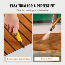 Boat Flooring, EVA Foam Boat Decking 94.5" X 35.4", Non-Slip Self-Adhesive Flooring, 23.2 Sq.Ft Marine Carpet For Boats, Yacht, Pontoon, Kayak Decking - Brown - View 5