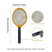 One Battery-Powered Fly Swatter, A Household Electric Mosquito Swatter Suitable For Dormitories. It Is Small And Portable, Suitable For Car And Outdoor Use. It Is A Lightweight Small Outdoor Mosquito Repellent And Electric Mosquito Swatter (Without Battery).