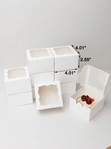 10 件迷你糕点烘焙饼干下午茶盒学校用品食品袋食品盒适用于糖果巧克力饼干等。