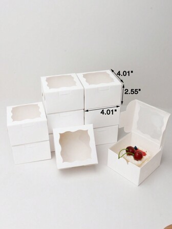 10pcs Mini Pastry Baking Biscuits Afternoon Tea Box School Supplies Food Bag Food Box Suitable For Candy Chocolate Cookies Etc.