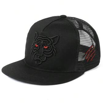 New Tiger Head Hip Hop Cap, Breathable Mesh Baseball Cap, Unisex Fashionable Hat