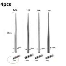 3/4/6件14G/16G/18G/12G内/外螺纹钛鼻钉、耳环、肚脐环、唇环、舌环、眉环、身体穿孔工具 - 彩色 - 查看 12