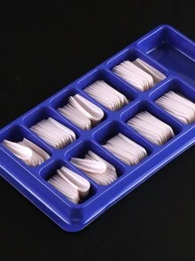 100pcs Light Purple Coffin False Nail Tips Extra Long Boxed Full Cover Simple Fashion Nail Extension Glossy Press On Nail False Salon Manicure Tools Nail Prolong Press On Nails Nail Supplies