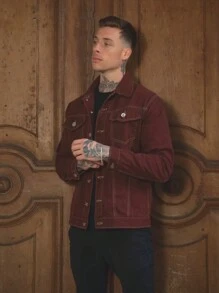 Men Jackets & Coats - 鏽棕色 - 查看 3