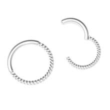 1-4 Pcs Stainless Steel Seamless Nose Rings/Piercing Jewelry, 6/8/10/12mm Twisted Unisex Punk Closed Hoop Earrings