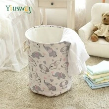 Yiuswoy Yiuswoy Animal Pattern Laundry Basket Foldable Large Storage Basket Thickened Fabric Toys Basket, Home Decor Hamper For Bathroom, Bedroom, Living Room, Playroom, Dormitory