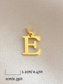 1 Peça Pingente Inicial banhado em ouro em aço inoxidável, banho a vácuo antidesbotamento, para fazer pulseiras e colares DIY