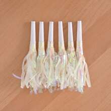 6pcs/Pack Pink Tassel Whistle Horn For Adult Party, Birthday Party, Cheerleading,Wedding Whistles, Small Gift,Christmas,Valentine's Day, Birthday, Party Horn A Variety Of Color Whistles Creative Small Gifts