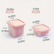 1入組透明大蒜收納盒，食品儲存容器，帶可拆式排水籃和蓋，適用於薑大蒜洋蔥等，廚房工具和廚房配件