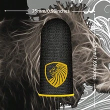 1 Par de Luvas de Ponta de Dedo para Jogos de Leão Prata/Fibra de Carbono para Jogadores, à Prova de Suor, Antiderrapante, Sensível ao Toque da Tela, Manga de Dedo Sedosa, Lisa e Respirável para Jogos, Cozinha, Banheiro, Casa, Fornecedores Domésticos