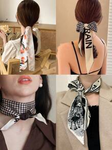 1pc Simple Fruit Printed Scarf 96*6cm, New Women's Fashion Accessory For Belt, Bag, Headband, Headwear, Scarf Bandana,Hair Band,Head Band Ideal For Dressing Up Your Look