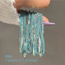 G-S Many Pcs Set Of Exquisite Colorful Rhinestones Inlaid Bracelet Alloy Jewelry Bohemian Luxury Style Female Party Stackable Hand Chain - Rhinestone Stretch Bracelet - View 6