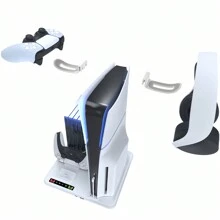 Cooling Stand For Playstation5 Slim Cooling Station With Dual Controller Charging Base For Playstation 5 Slim Disc And Digital, Handle Charger Station, Cooling Fan, Headset Holder - White - View 12