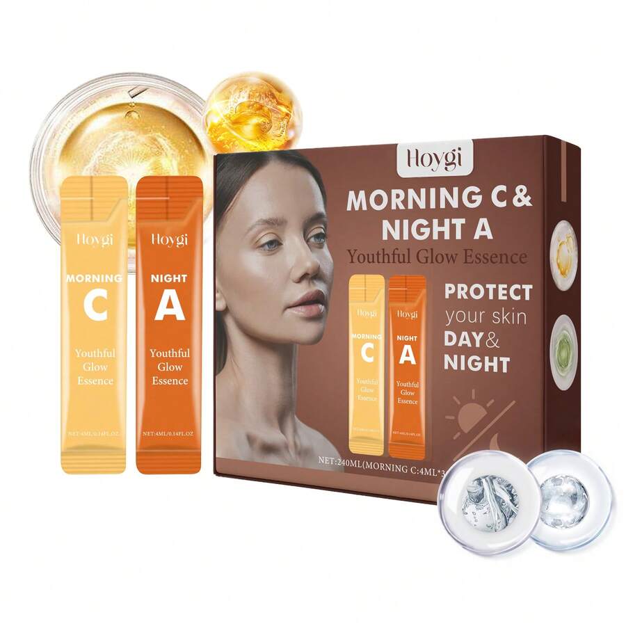 雙效晨夜皮膚活膚精華液，緊緻、保濕、抗皺、改善暗沉肌膚色澤和減少細紋 - 彩色 - 查看 1