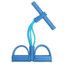 1入瑜伽腳踏阻力帶，4管彈性拉繩，適用於腿部運動，仰臥起坐拉繩 - 彩色 - 查看 5