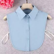 1pc Black & White Apricot & Red & Green Chiffon Detachable Collar With Pointed Ends, Classic - Chiffon False Collar - View 5