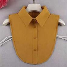 1pc Black & White Apricot & Red & Green Chiffon Detachable Collar With Pointed Ends, Classic - Chiffon False Collar - View 6